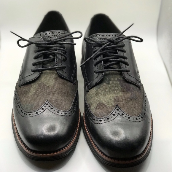 Cole Haan Black and Camouflage Oxfords - Picture 2 of 4